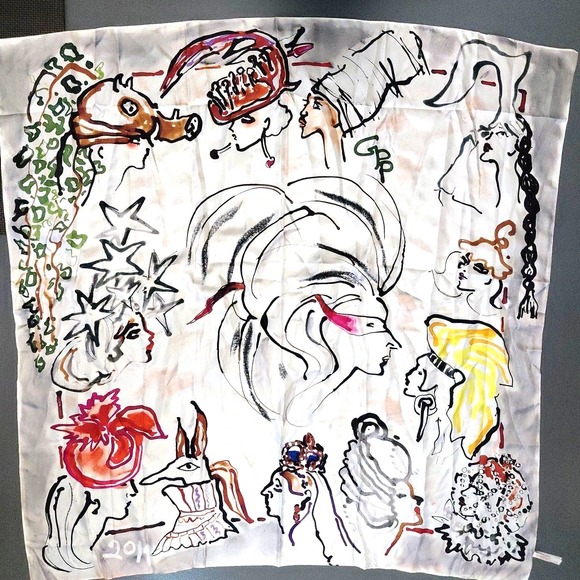 Talbots Accessories - 2019‎ Talbot Breast Cancer Gladys Perint Palmer Silk Scarf RARE Silk Modern Art